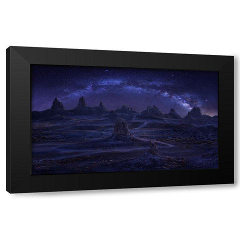 Milky Way Over The Magic Land Black Modern Wood Framed Art Print by Zhang, Anna