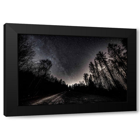 Lights of th Night Black Modern Wood Framed Art Print by Winiarski, Lukasz