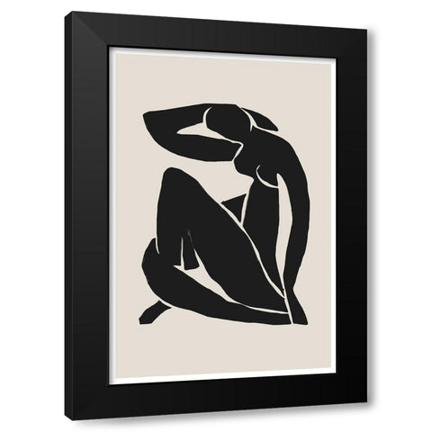 Woman Black Modern Wood Framed Art Print with Double Matting by The Miuus Studio