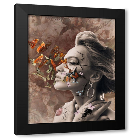 From my cracks... Black Modern Wood Framed Art Print by Purplesunshine