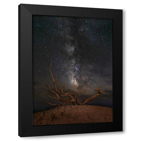 Gobi Desert Night Black Modern Wood Framed Art Print by Yu Wu, Irene