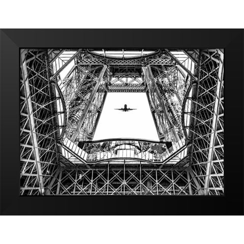 Paris Eifel Black Modern Wood Framed Art Print by Philippe, Laruelle