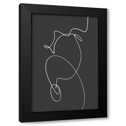 Ligne Essentiel Black Modern Wood Framed Art Print with Double Matting by Uplusmestudio