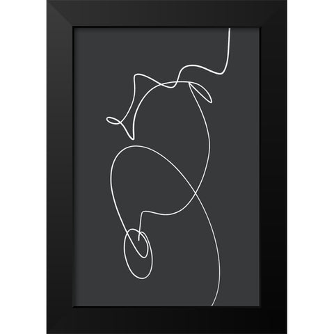 Ligne Essentiel Black Modern Wood Framed Art Print by Uplusmestudio