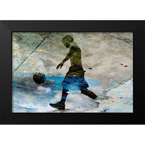 basketball_1 Black Modern Wood Framed Art Print by Maglione, Raffaele