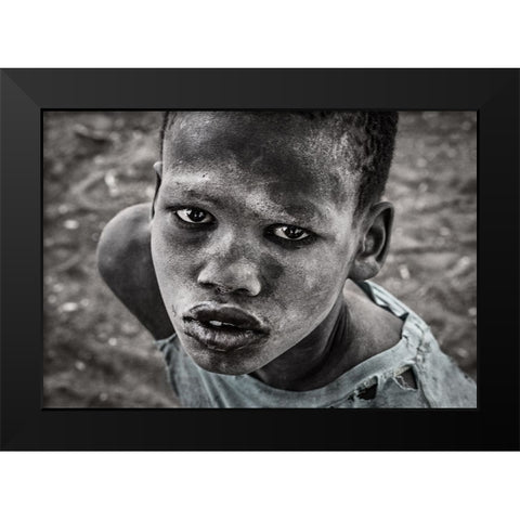 Mundari Child. Black Modern Wood Framed Art Print by Inazio Kuesta, Joxe