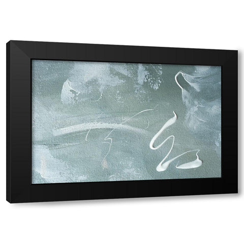 Green And White Acrylic No 1 Black Modern Wood Framed Art Print with Double Matting by Uplusmestudio