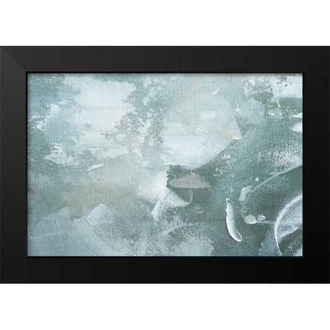 Green And White Acrylic No 3 Black Modern Wood Framed Art Print by Uplusmestudio