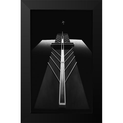 Face Up Black Modern Wood Framed Art Print by And Hongchao, Gu