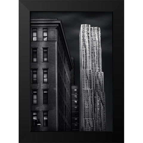 New York Streets Black Modern Wood Framed Art Print by Garcia, Helena
