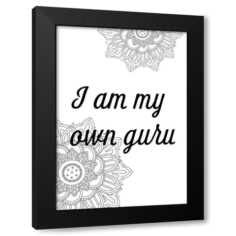 Guru Black Modern Wood Framed Art Print with Double Matting by 1x Studio II