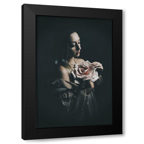 Flowers Black Modern Wood Framed Art Print with Double Matting by Kurz, Christian