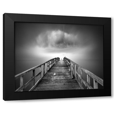 Ancient Pier Of Sassnitz Black Modern Wood Framed Art Print with Double Matting by Winkler, Jens
