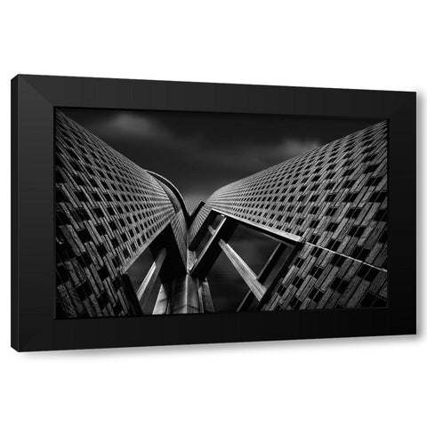 RIValry Black Modern Wood Framed Art Print with Double Matting by Van Son, Greetje