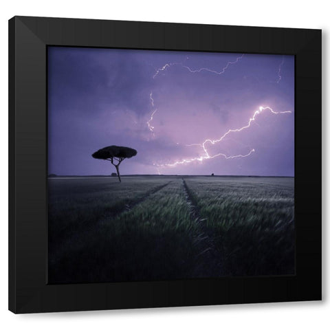 * Black Modern Wood Framed Art Print with Double Matting by Zarys, Mindaugas