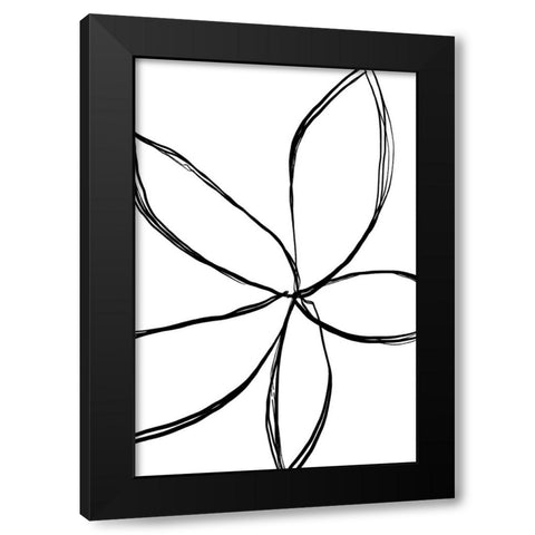Simple Flower Black Modern Wood Framed Art Print by Uplusmestudio