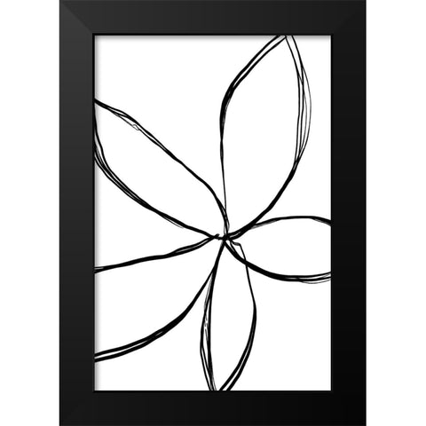 Simple Flower Black Modern Wood Framed Art Print by Uplusmestudio