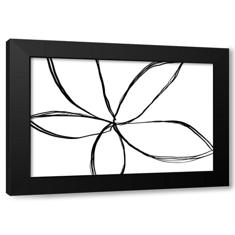 Simple Flower Black Modern Wood Framed Art Print by Uplusmestudio