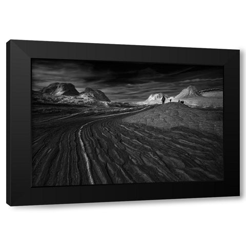 Wcwfwhite Pocket Black Modern Wood Framed Art Print with Double Matting by Zeng, Jiahong