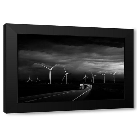 Before Dawn Black Modern Wood Framed Art Print with Double Matting by Li, Bing