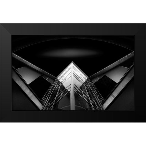 Chem A Biochem Building Black Modern Wood Framed Art Print by D. Tang, Lisa