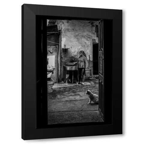 Everyday Life Black Modern Wood Framed Art Print by Morishige, Koji