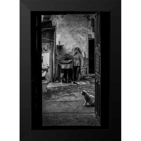 Everyday Life Black Modern Wood Framed Art Print by Morishige, Koji