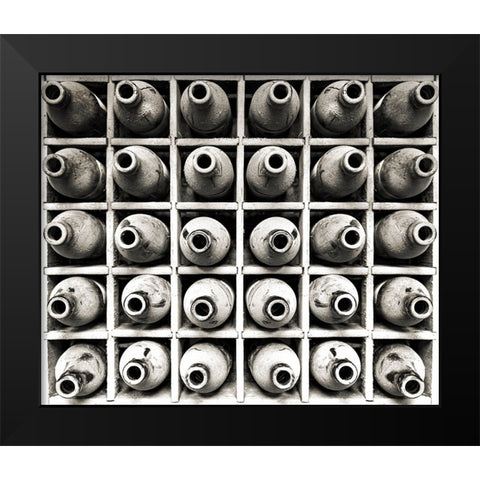 Bottles Black Modern Wood Framed Art Print by Marcel, Christian