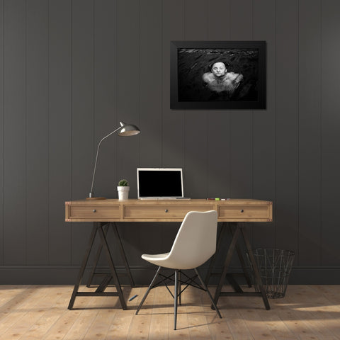 Under Water Black Modern Wood Framed Art Print by Wicklow, Jorgen