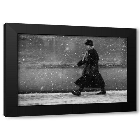 Winter Passengers Black Modern Wood Framed Art Print with Double Matting by Gabor, Nicoleta