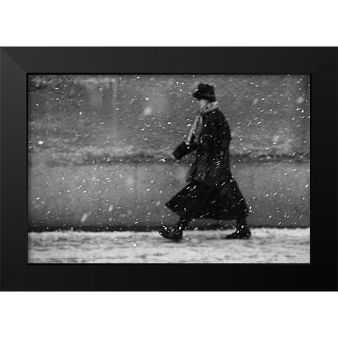 Winter Passengers Black Modern Wood Framed Art Print by Gabor, Nicoleta