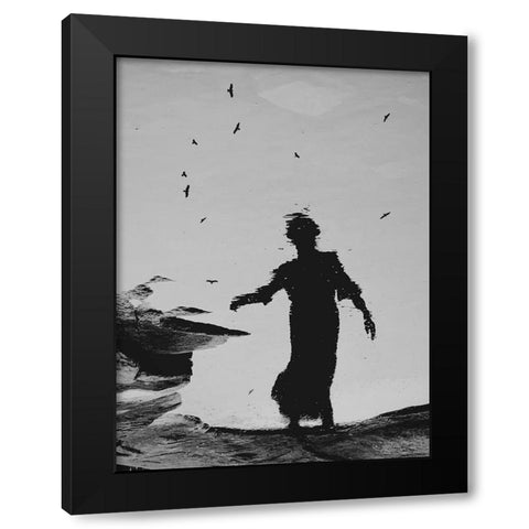 Beauty In Water Black Modern Wood Framed Art Print by Lammakmak