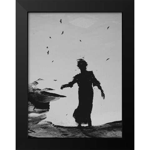 Beauty In Water Black Modern Wood Framed Art Print by Lammakmak