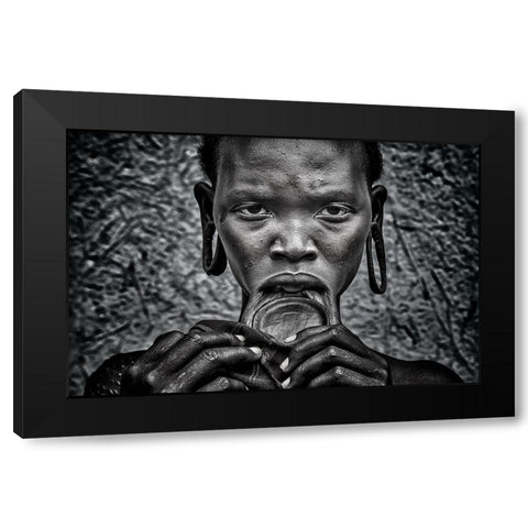 Surmi Woman. Black Modern Wood Framed Art Print with Double Matting by Inazio Kuesta, Joxe