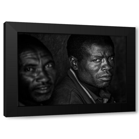 Ethiopian Men. Black Modern Wood Framed Art Print with Double Matting by Inazio Kuesta, Joxe