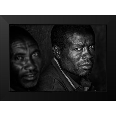 Ethiopian Men. Black Modern Wood Framed Art Print by Inazio Kuesta, Joxe