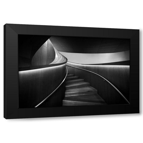 Stairs 3 Black Modern Wood Framed Art Print by Zhou, Steven