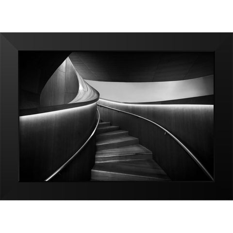 Stairs 3 Black Modern Wood Framed Art Print by Zhou, Steven