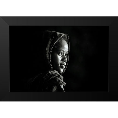 Sunset Portrait Black Modern Wood Framed Art Print by Melesan, Serge