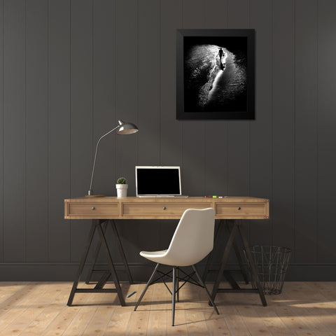Follow The Light Black Modern Wood Framed Art Print by Momanu, Mirela