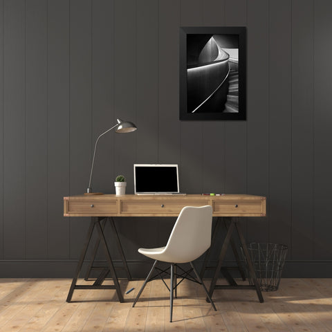 Stairs 5 Black Modern Wood Framed Art Print by Zhou, Steven