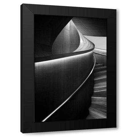 Stairs 5 Black Modern Wood Framed Art Print by Zhou, Steven