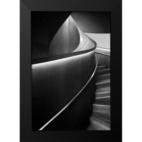 Stairs 5 Black Modern Wood Framed Art Print by Zhou, Steven
