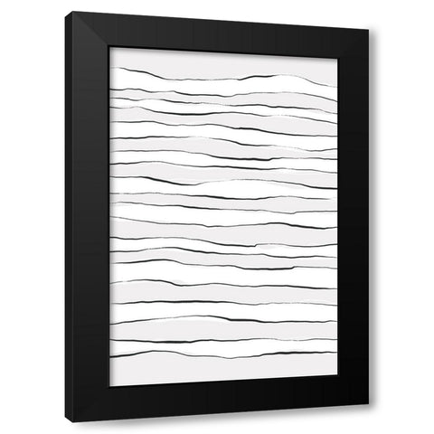 Line On Line Black Modern Wood Framed Art Print with Double Matting by Uplusmestudio