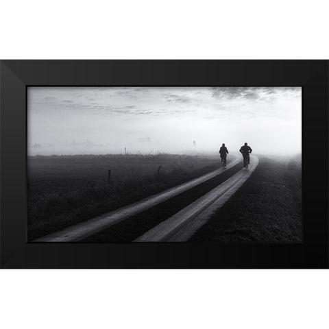 Disappearing Black Modern Wood Framed Art Print by Klesse, Andreas