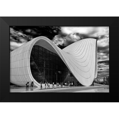 Queue Black Modern Wood Framed Art Print by Mghebrishvili, Nino
