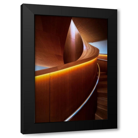 Stairs 6 Black Modern Wood Framed Art Print with Double Matting by Zhou, Steven