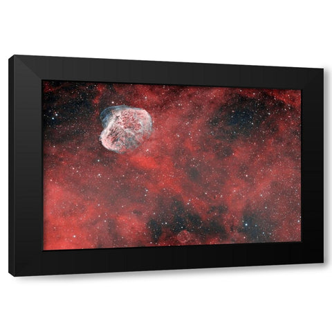 Crescent Nebula Black Modern Wood Framed Art Print by Chander, Vikas