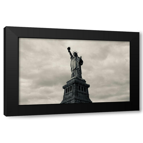 GOD BLESS AMERICA Black Modern Wood Framed Art Print with Double Matting by Liu, Xiaoyang