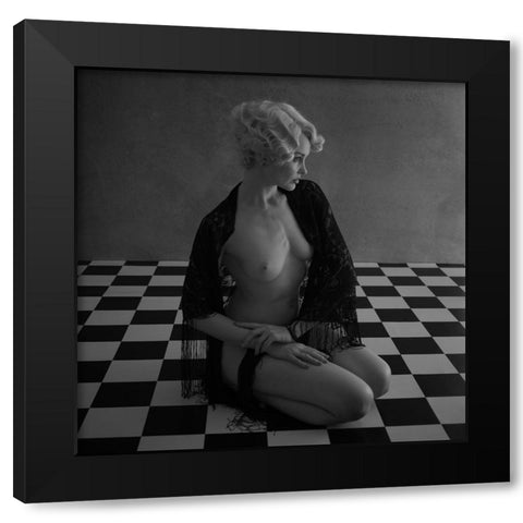 Blonde On The Tiles Black Modern Wood Framed Art Print with Double Matting by Brackstone, Mel